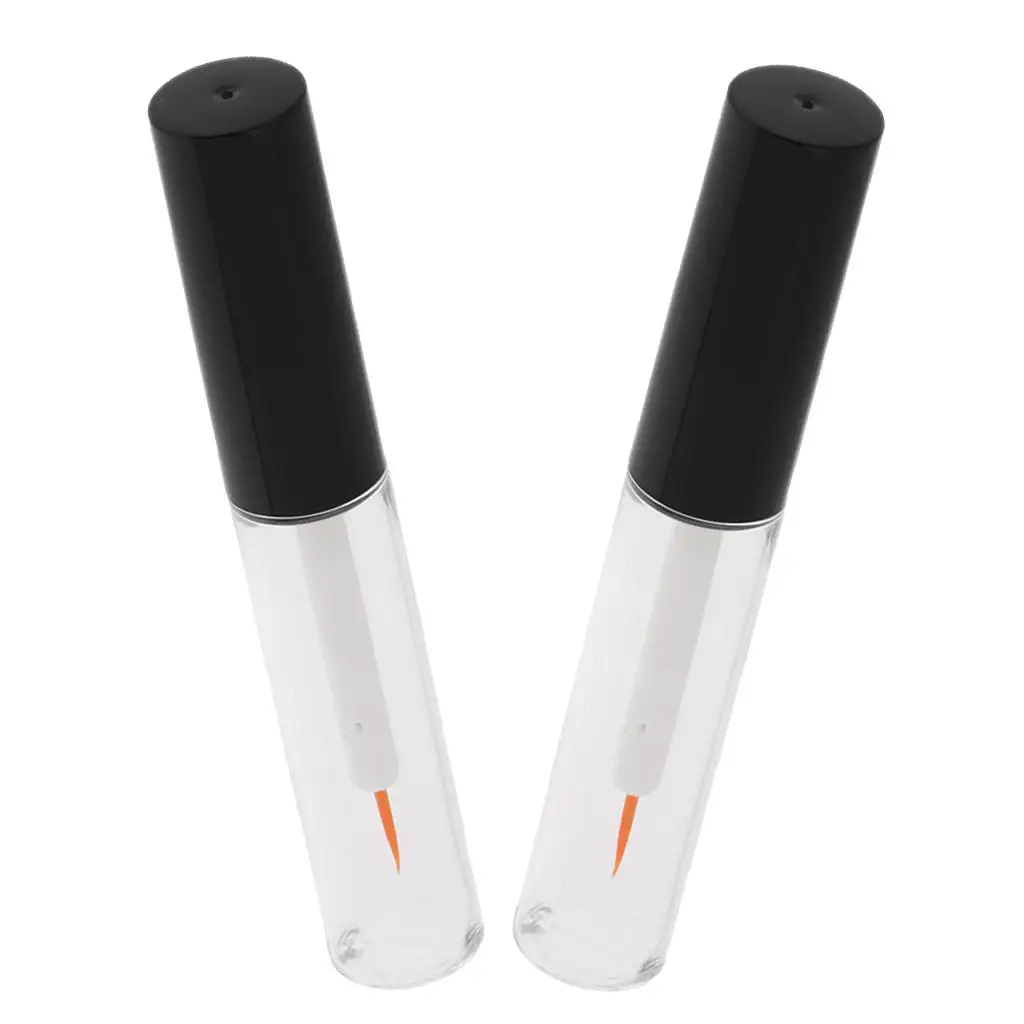 2 stuks 4 ml hervulbare lege helder acryl flesjes buis/mascara/vloeistof met borstel lijmbuis