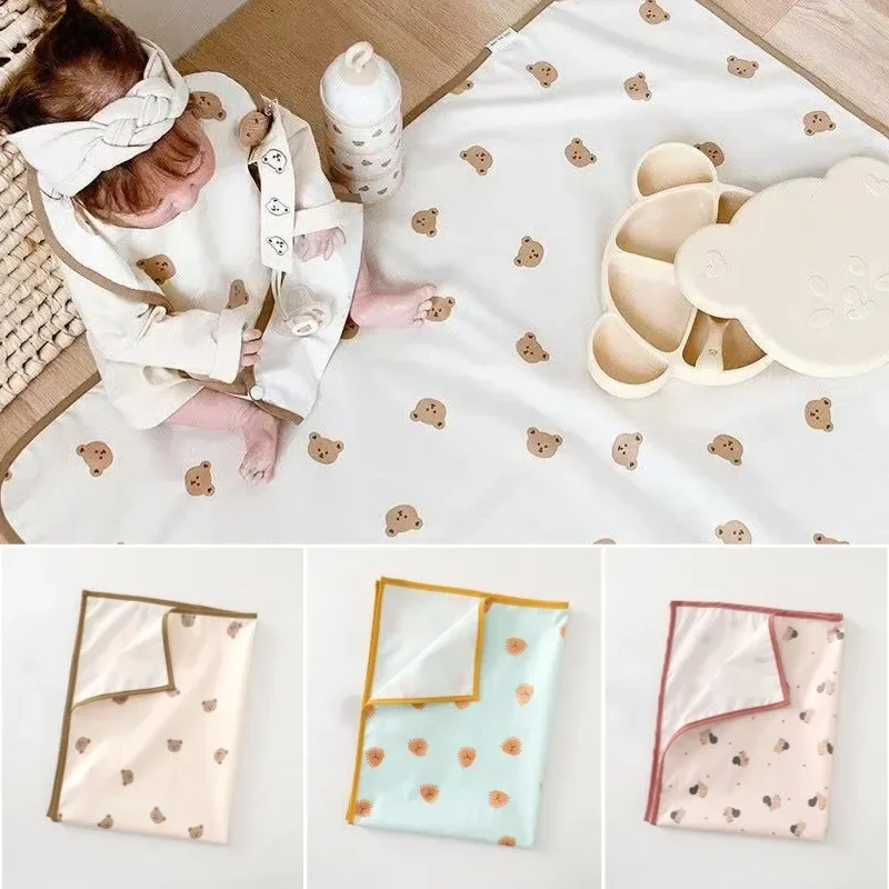 Cambiadores de bebé reutilizables, cubierta para pañales de bebé, colchón, pañal para recién nacido, alfombrillas cambiantes impermeables, tapete de juego Flool de 90x70cm