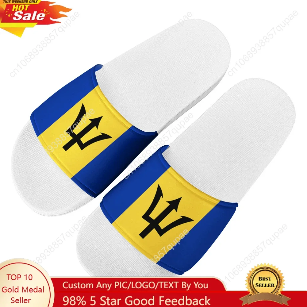Barbados National Flag Slippers Home Water Shoes Women Teenagers Fashion Beach Pool Sandals Custom Made Comfort Summer Slipper