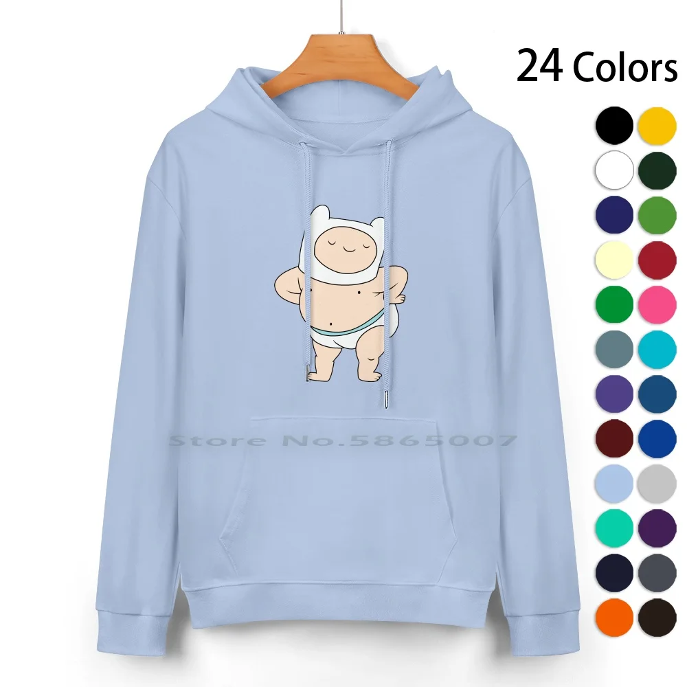 Baby Finn-Pure Cotton Hoodie Sweater 24 Colors Baby Finn Cute Fat Baby Cartoon Princess Bubblegum The Vampire Queen Marceliene