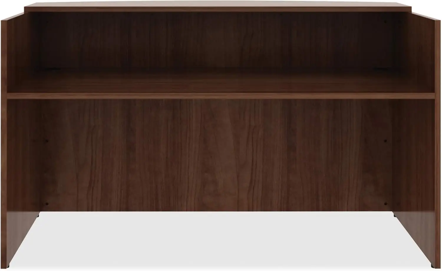 Essentials Reception Desk, Walnut,Laminate