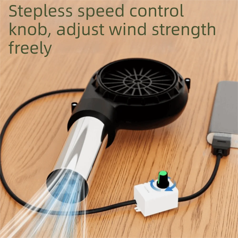 

Enthusiasts USB Power Supply USB BBQ Blower Adjustable Speed Handheld Barbecue Fan BBQ Air Enhancer Quick Grill Ignites