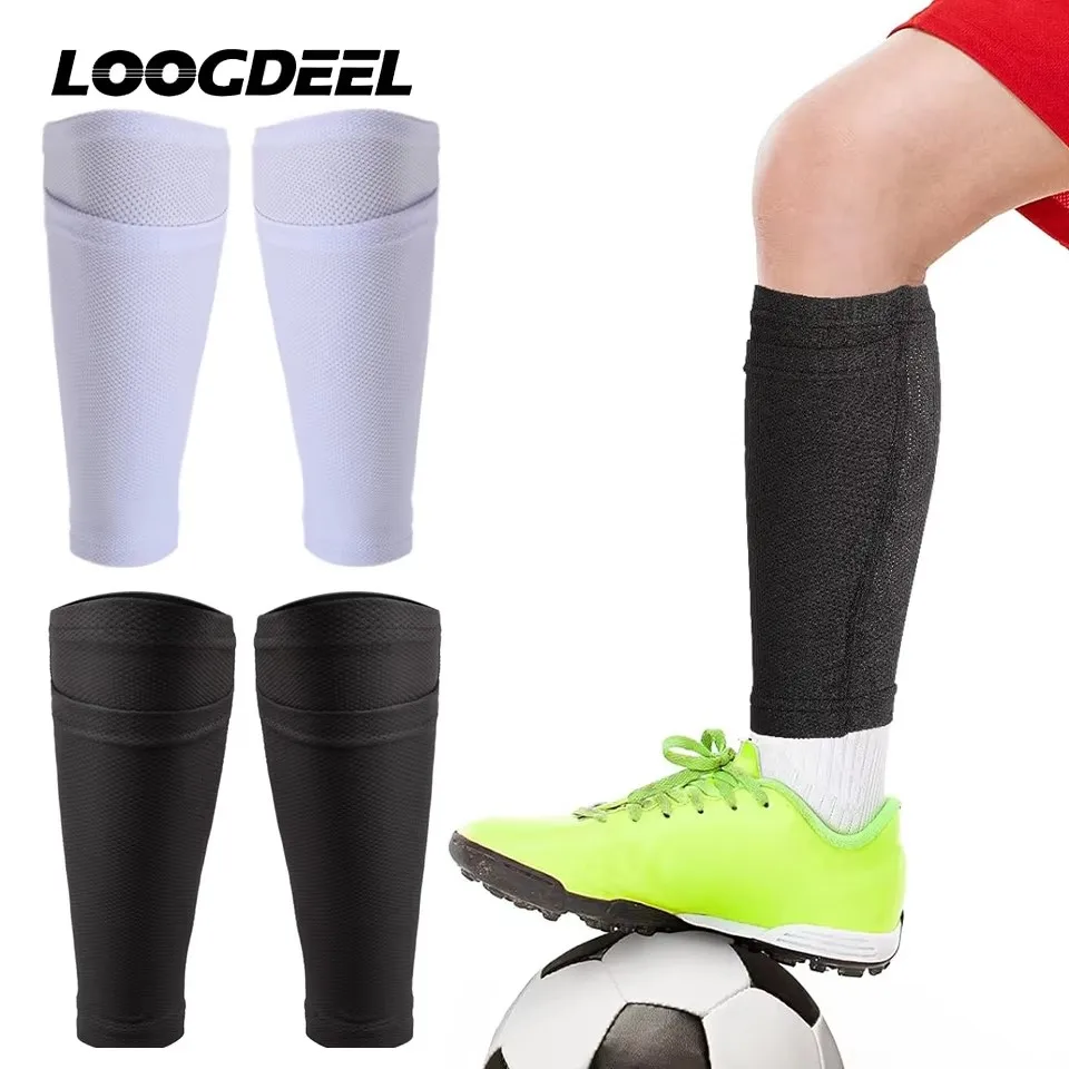 Loogdeel 1 Paar Fußballsocken, Wadenstulpen, Knieschutz für Erwachsene, Sportsocken, hohe Röhre, atmungsaktive Fußball-Beinwärmer, Schienbeinschoner
