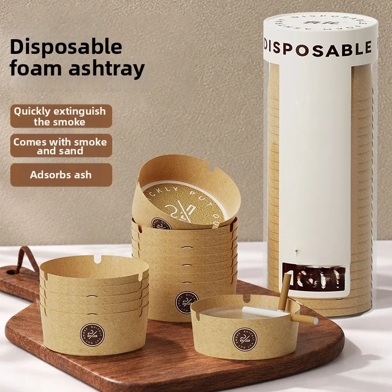 Disposable Ashtray With Smoke Extinguishing Sand Odorless Anti Fly Ash Multifunctional Cigarette Ash Holder For Home Office