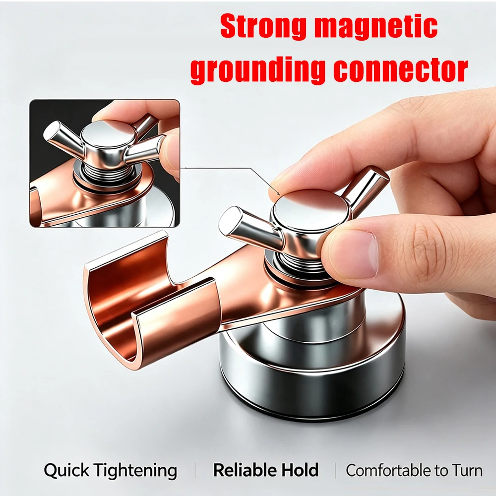 High Temperature Resistant Magnetic Welding Ground Clamp Strong Magnetic Holder for Metal Welding Table Bar Rail