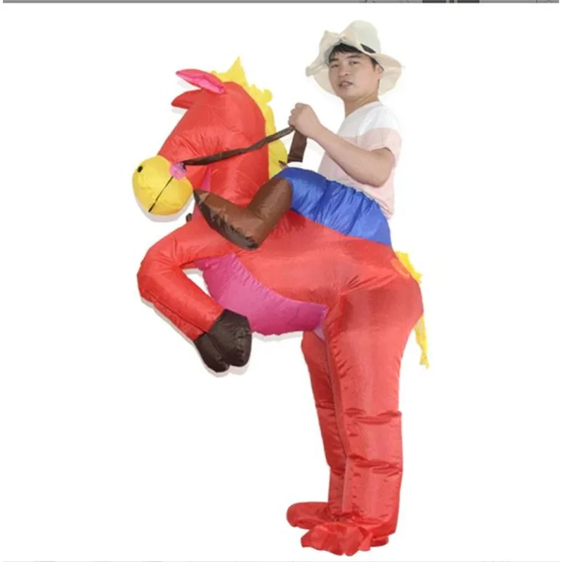 ركوب الخيل نفخ زي عرض الهالوين زي مضحك الحيوان ركوب المشي الجاز الحصان نفخ زي #4