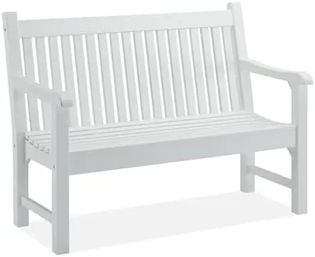2-Person Outdoor Bench with 700 Lbs Weight Capacity, Poly Lumber Weatherproof Garden Bench Seating for Porch, Balcony