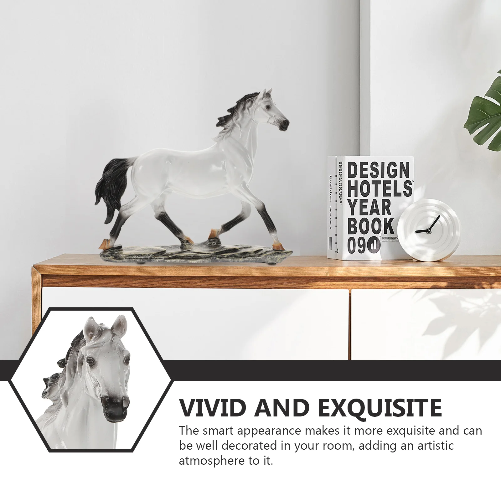 

Number Horse Costume Decoration Office Vintage Ornaments Animal Action Figures Synthetic Resin Statue