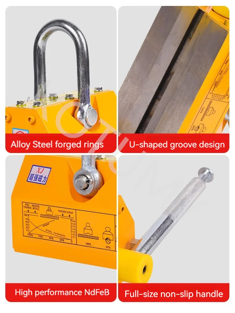 100KG/200KG Steel Magnetic Lifter Heavy Duty Crane Hoist Lifting Magnet