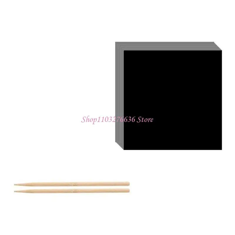 R6FD Artistic Scratch Paper Collection, 100 Regenbogenblätter mit Werkzeug für Kunst