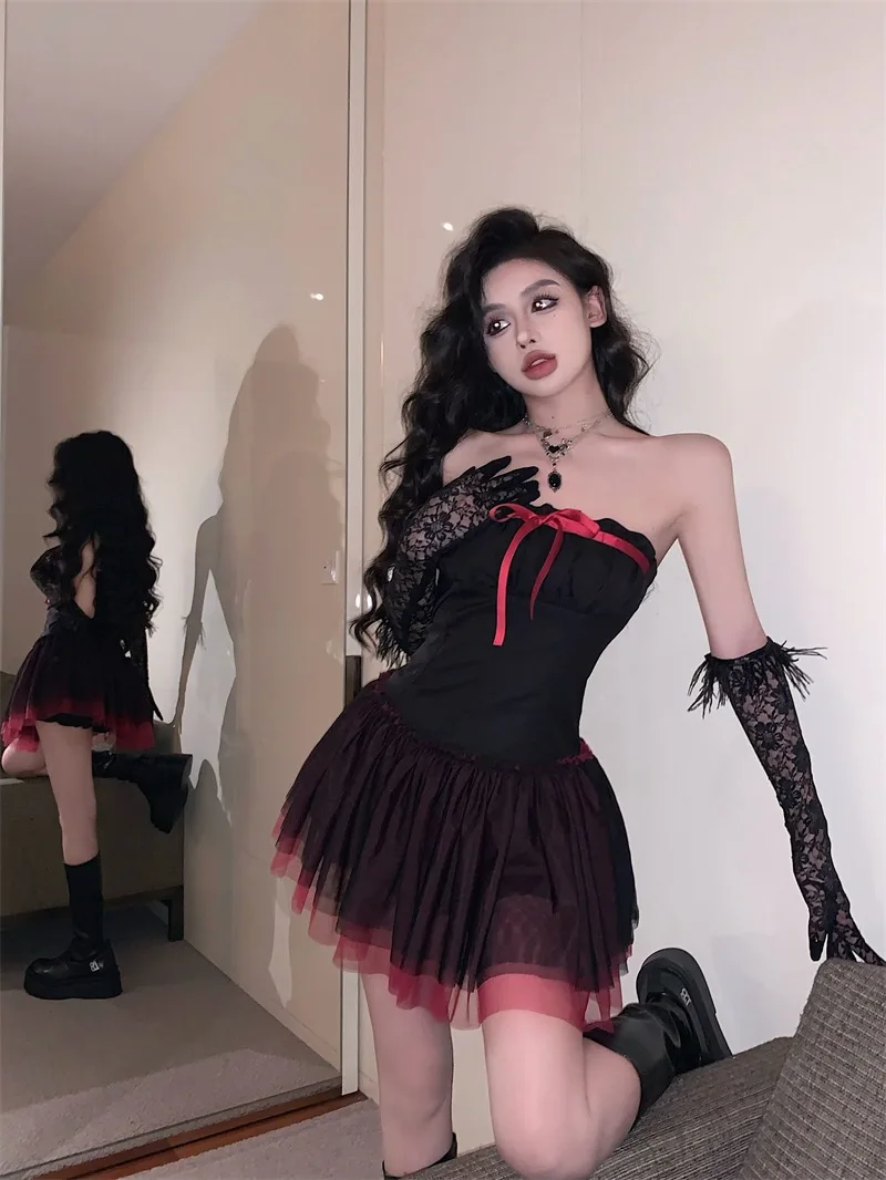 Original Punk Knot Tube Top Dr. Cisas Cosplay Outfit Hohe Taille ort Rock Zipper Sle Faionable Damen...