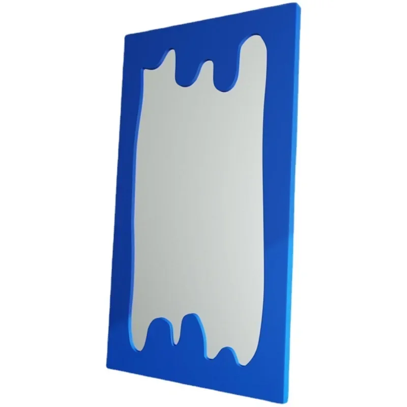 Nordic ins full-length mirror creative full-body floor mirror bedroom home wave light luxury decorative mirror