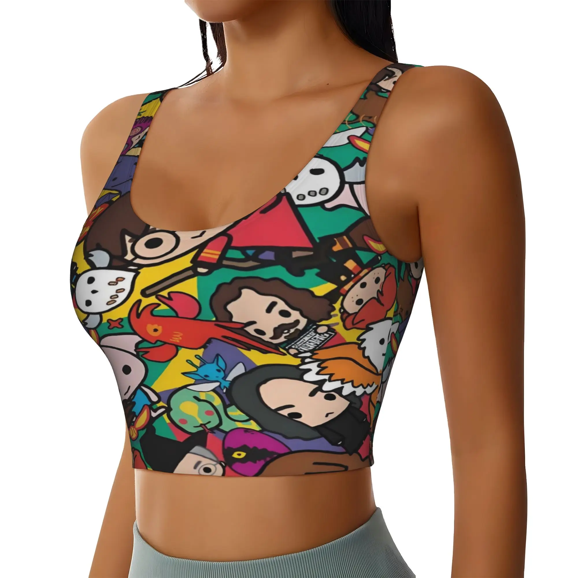 Custom High Impact H-Harryed Cartoon Sports Bra Women's Magic School Gym Workout Yoga Crop Top
