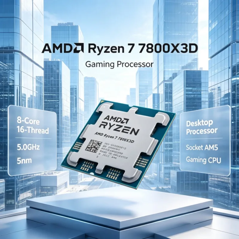 AMD R7 7800X3D Desktop CPU 5nm 5.0GHz 8-Core 16-Thread 96M Cache AM5 Socket Processor