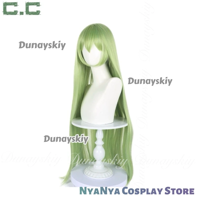 Lelouch of the Rebellion Anime C.C. كوسبلاي مع شعر مستعار أخضر مع الملصق الأحمر شيونغسام كوسبلاي كوسثماني مليء بالمجموعة #5