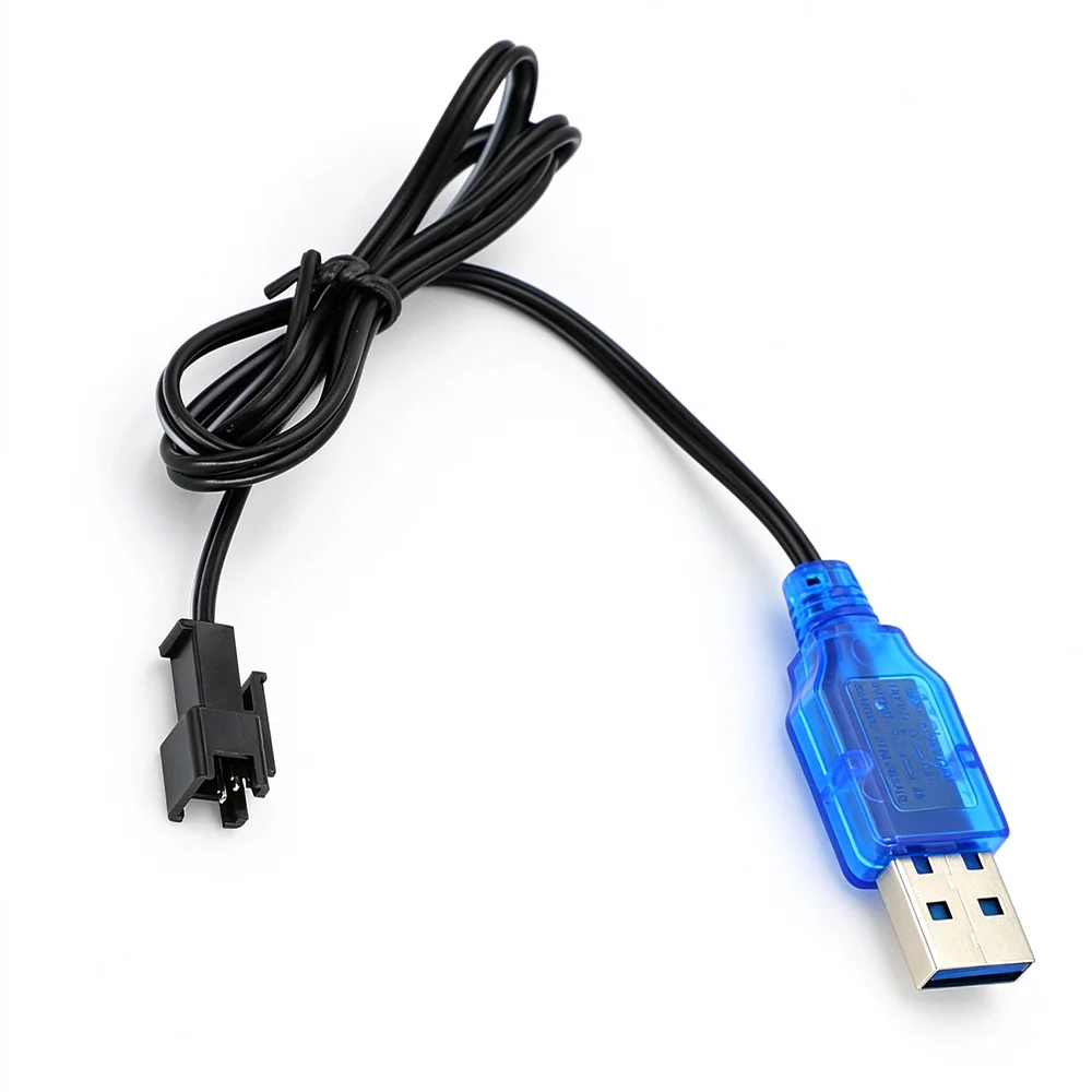 1pcs 3.7V 400mA USB Charging Cable SM-2P Forward Plug For NiMh/NiCd/Lithium Battery Electric Toy USB Charging Accessories