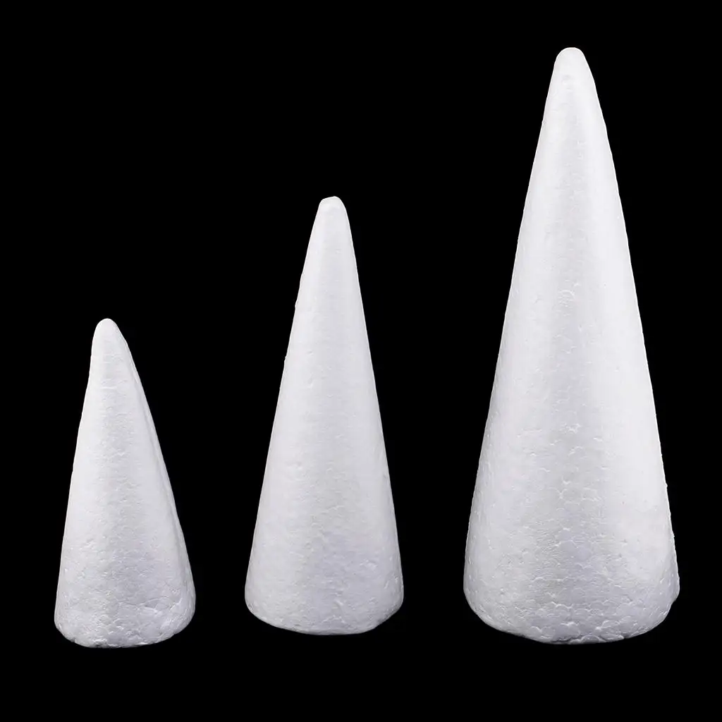 6x3x Cone Polystyrene Foam Styrofoam 3 Sizes for DIY Crafts Xmas Tree Decor - view 3