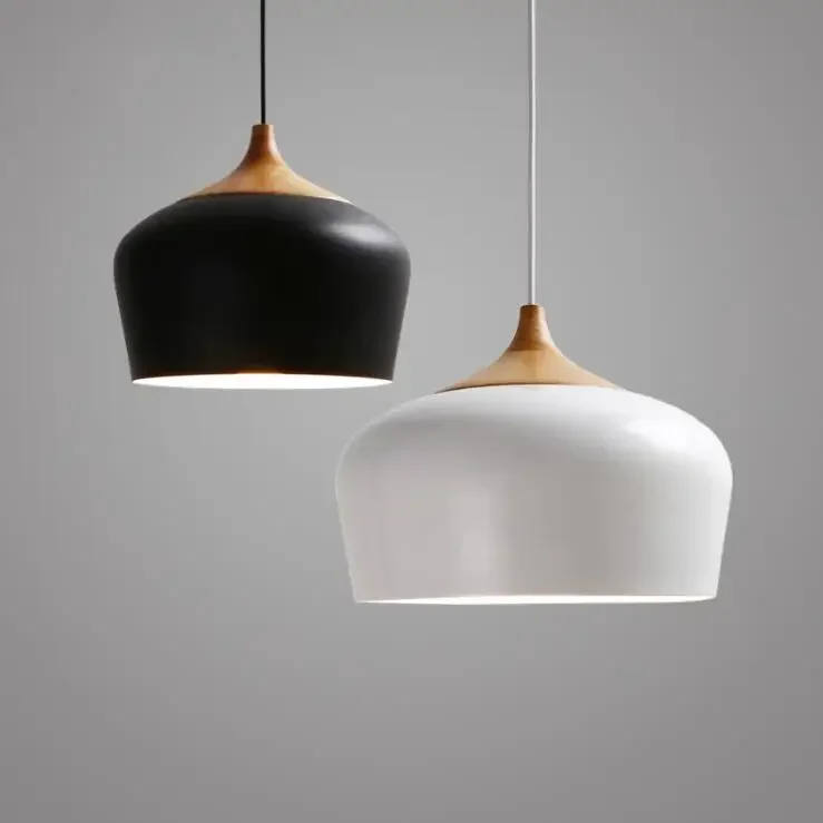 Nordic Modern pendant light Northern Europe Wood and aluminum lamp restaurant bar coffee dining room LED hanging light fixture