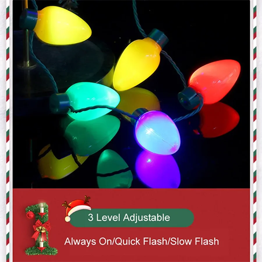 9 المصابيح سلسلة لمبات زر البطارية قلادة عيد الميلاد الديكور مصابيح خارجية 3 طرق جارلاند الزفاف حديقة الجنية أضواء