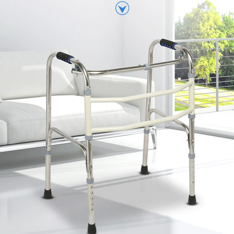 Aluminum Alloy Walker HeightAdjustable Mobility Aid, WearResistant Handrail, NonSlip Walking Assistant for Elderly