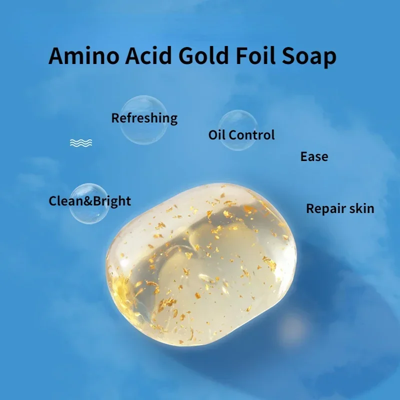 Amino Acid Gold Foil Soap Rose Face Bath Handmade Bamboo Charcoal Butter Shower Essential Oil Soap Beautiful Hydrating