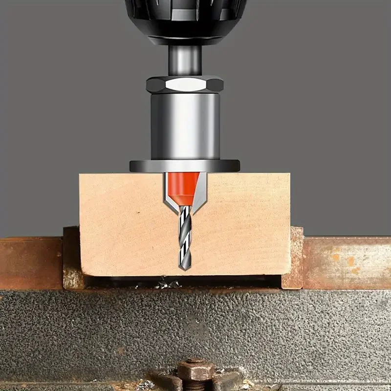 Adjustable Countersink Drill Bit Set Quick Change Screw Woodworking Chamfer Tool Shank 8mm Sizes 2.8mm-4mm