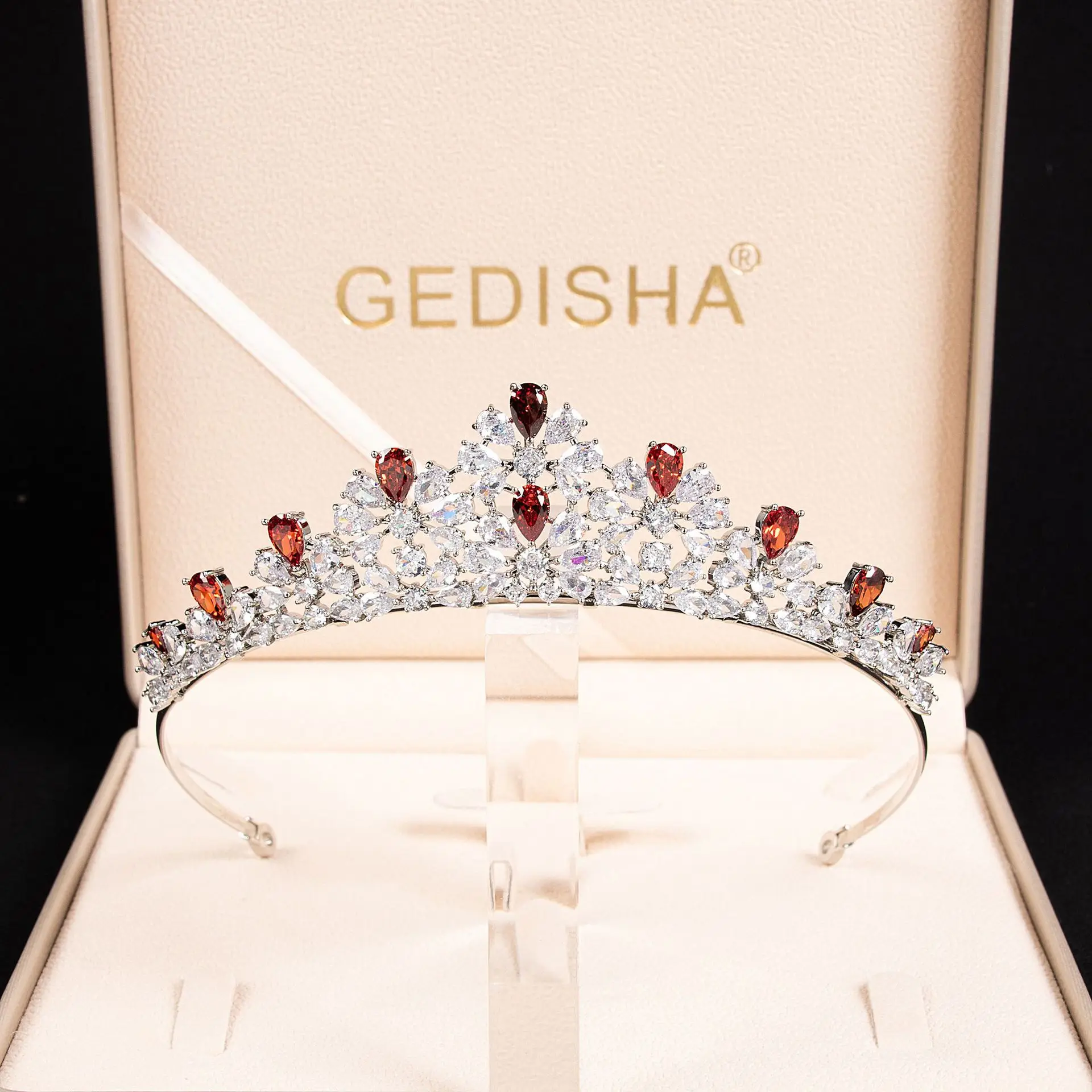 

Retro Simple and Elegant Blue Diamond Crown Bridal Headwear Female 18-year-old Princess Adult Birthday Crown Wedding Dress Hair