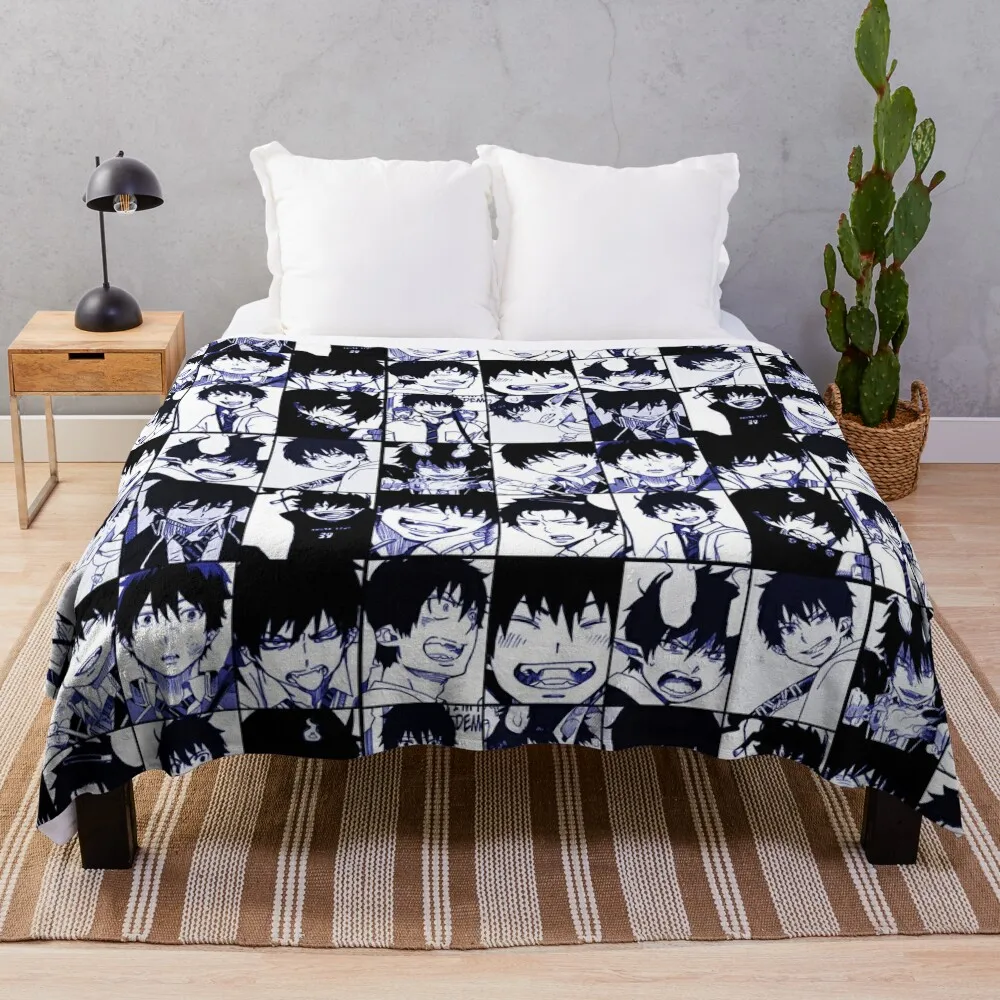 

Rin okumura manga collage Throw Blanket Soft Plaid Decorative Sofa Fluffy Softs Blankets