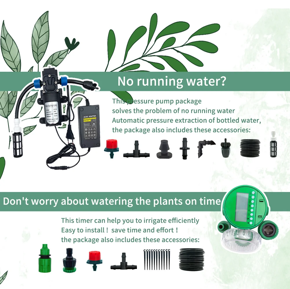 OASIS 50M-5M DIY Tropfbewässerungssystem Automatische Bewässerung Gartenschlauch Micro Drip Bewässerungssets mit verstellbaren Tropfern – Detail 7