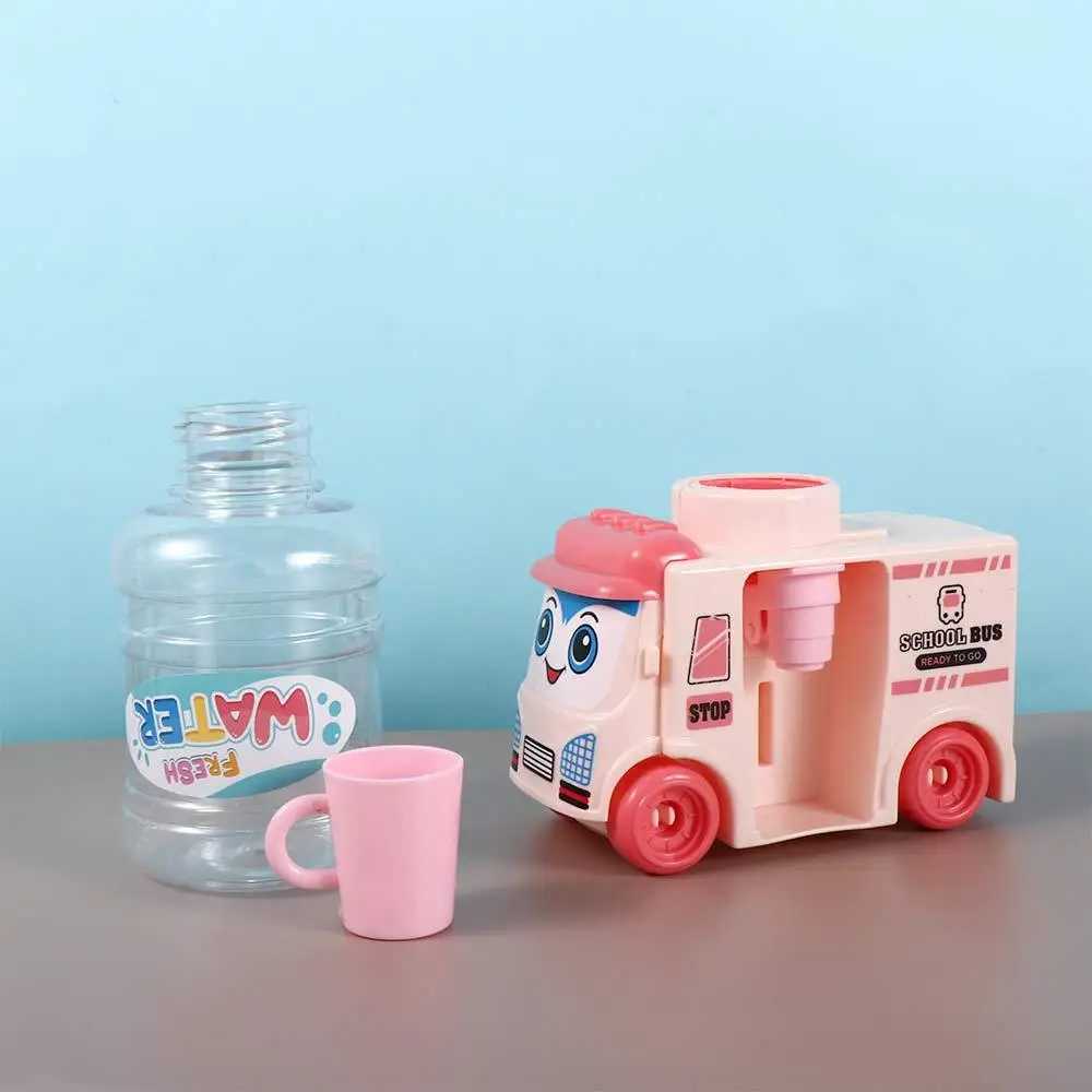 Mini Autobusek dozownik wody zabawka dla dzieci, udawanie zabawy w kuchnię, uroczy zestaw do picia z dwoma pojemnikami, zabawki do domku dla lalek.