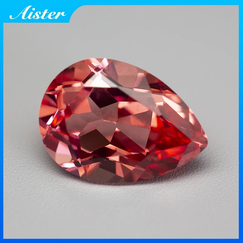 

New Pear Cut Lab Grown Padparadscha Color Sapphire Loose Gemstone With AGL Certificate for Jewelry Making