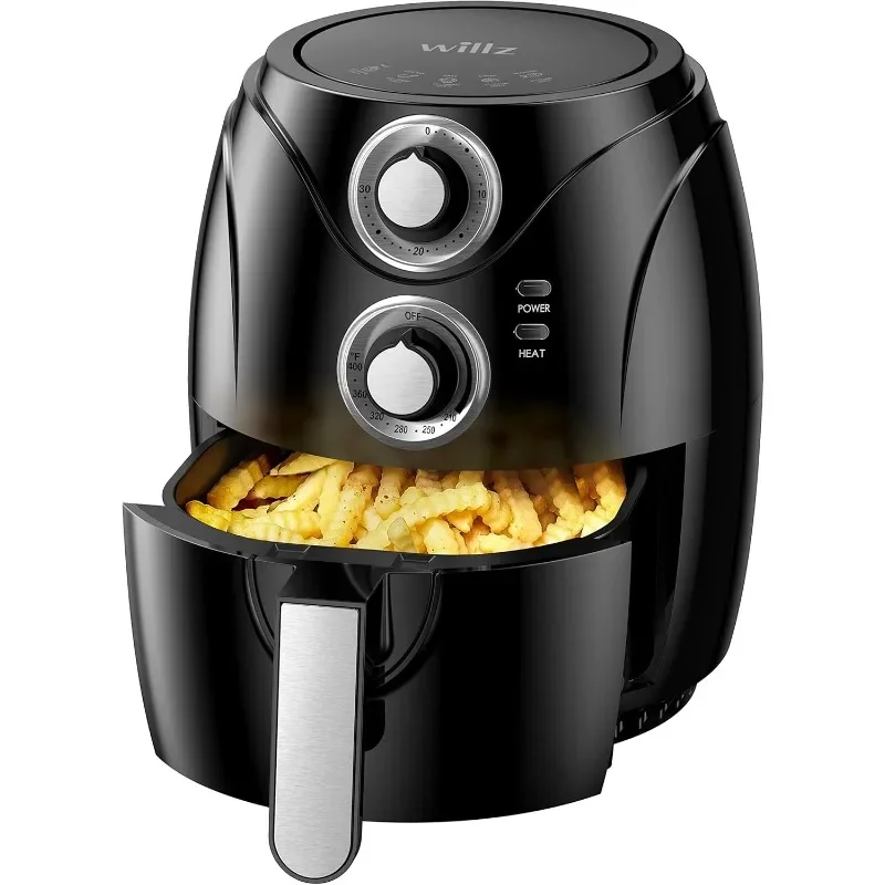 

Willz Small Compact Electric Air Fryer Oil Free Quick Cook with Time & Temperature Control & Auto Shut Off Feature