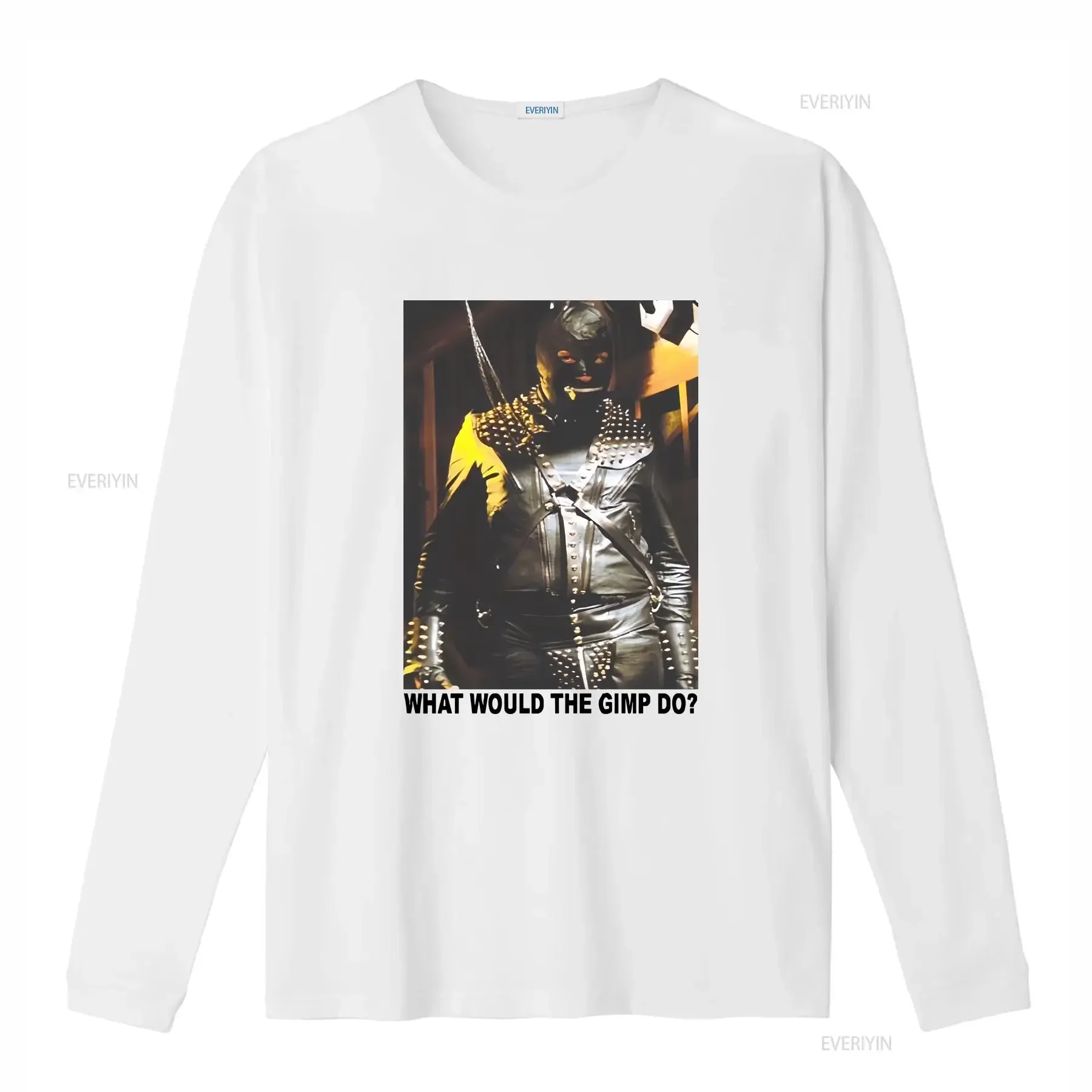 GIMP WWD PULP FICTION QUENTIN TARANTINO STEVE HIBBERT S M MOVIE WHITE T SHIRT vintage Washed Versatile Slightly homme graphic