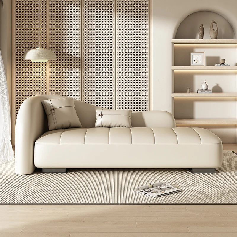 

Leather sofa small apartment modern simple bedroom princess lazy leisure Internet celebrity small sofa recliner
