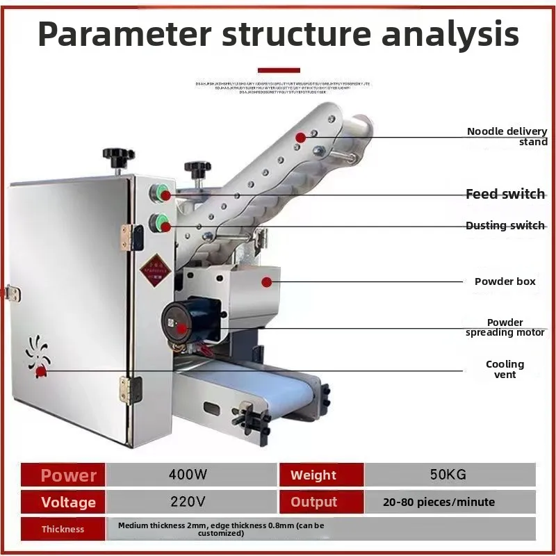 Imitation handmade dumpling skin machine, commercial household automatic rolling machine, wonton skin machine