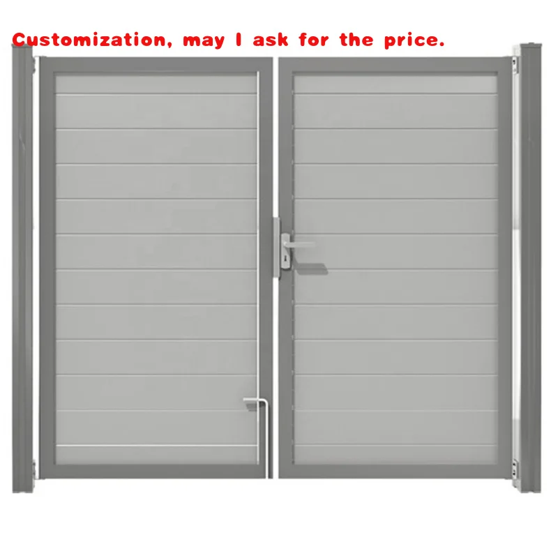 custom.Exterior Wpc Extruded Wood Grain Embossing Fence Sliding Door Safety Security Garden Gate Patio Door