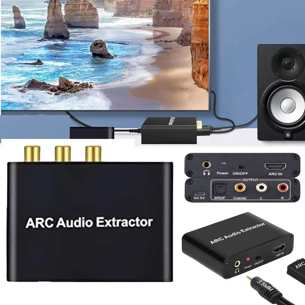 ARC 리턴 채널 컨버터, ARC to SPDIF 동축 L/R 스테레오, 3.5mm 잭 오디오 컨버터, HDTV 스피커 앰프용