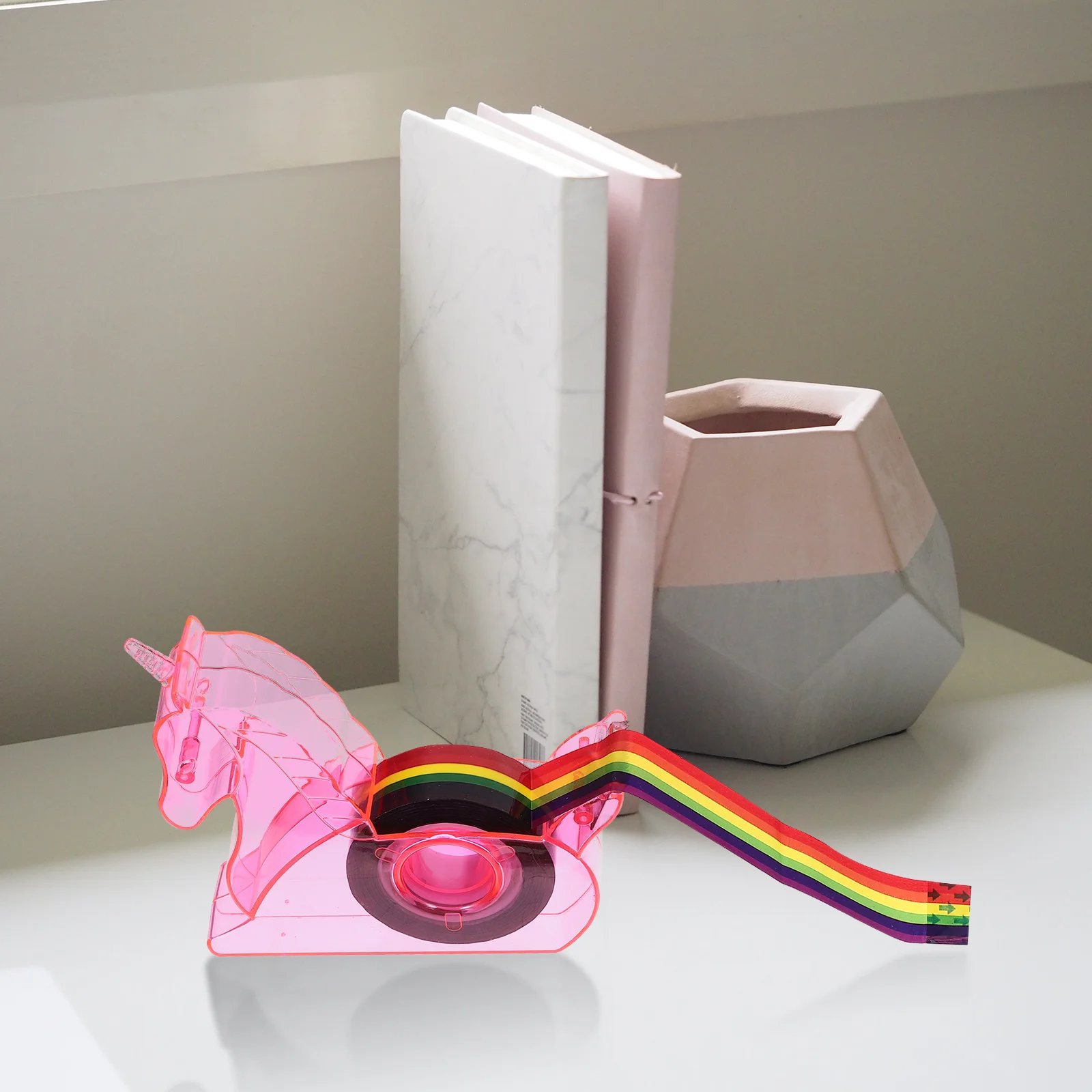 

1Set Adhesive Tape Cutter Portable Tape Dispenser Sturdy Plastic Desk Holder Ideal for Office School Label Dispenser