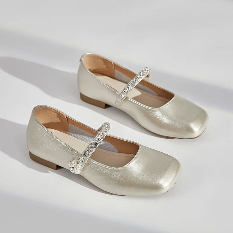 

AIYUQI 2025 new women's Mary Jane shoes Non-slip square toe flat shoes female Large size ballet girl shoes