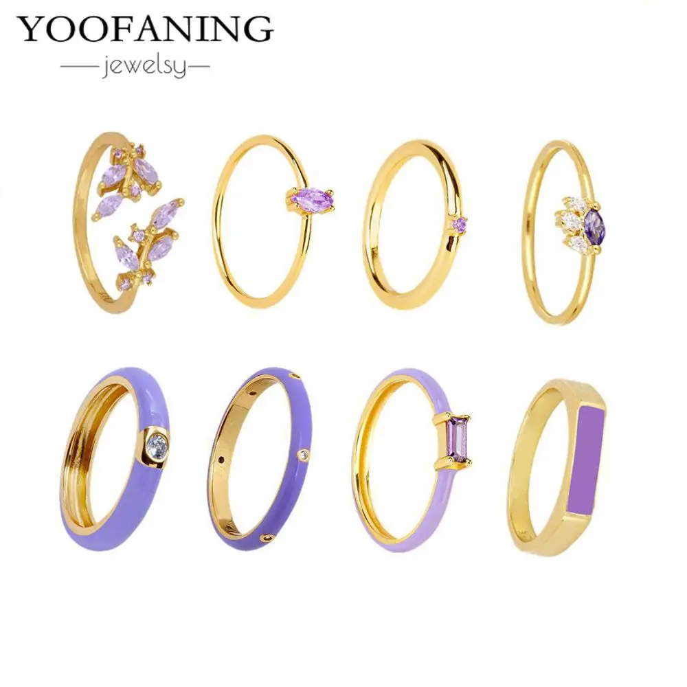 Exquisite  Gorgeous 18K Gold-plated Amethyst Ring, Suitable for Women\'s Luxurious Fashion Jewelry Parties, Wedding Sizes 6/7/8