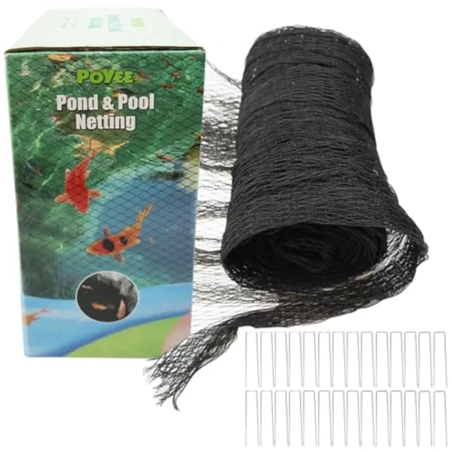 

Pond netting for leaves: fine-mesh black polyethylene cover with stakes, ideal for koi pond protection against birds and cats