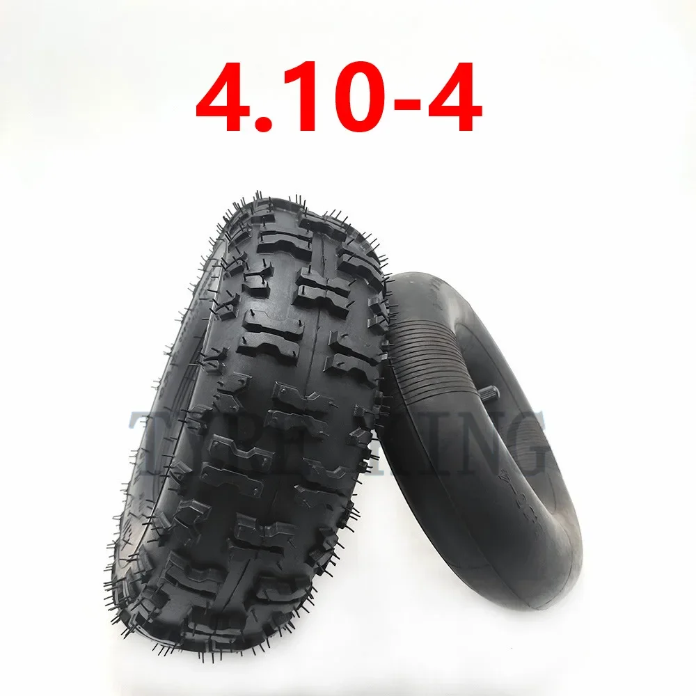 4.10/3.50-4 4.10-4 3.50-4 10 Inch Inner Outer Tire Tyre Tube For Electric Gas Scooter Wheel  ATV Quad Go Kart 47cc 49cc Chunky image 4