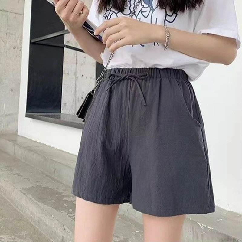 

Loose Cotton Linen Women's Shorts Summer New Style Student Casual Loose Fit Large Size Sporty Comfortable Shorts for Women