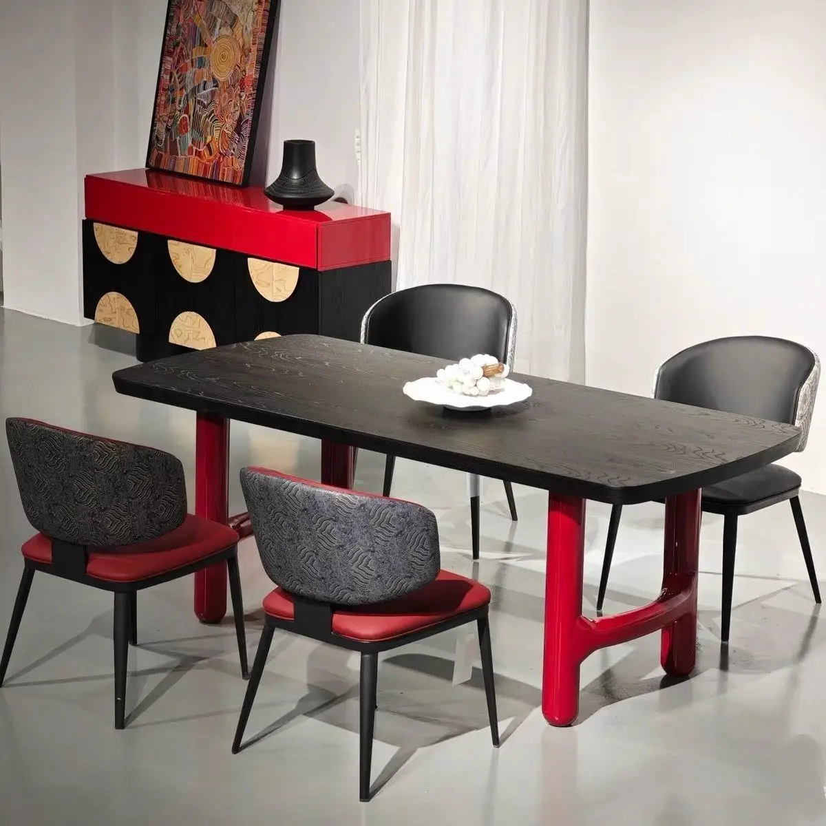 Solid wood dining table simple modern home log long table desk fashion personalized workbench negotiation table