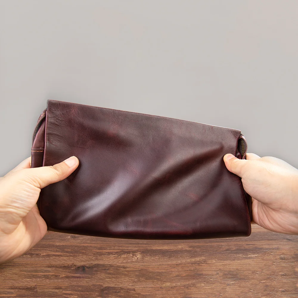 Portefeuille long antivol en cuir véritable pour hommes, sac à main à serrure masculine, pochette, sac à main d'affaires, marque de mode, 2022, 3013