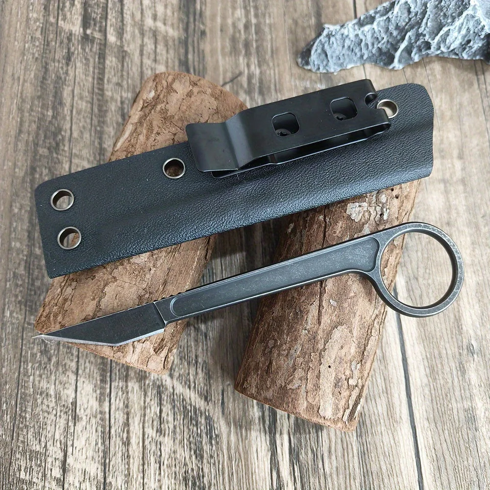 

EDC Portable Outdoor Small Fixed Knife, 440C Steel Blade and Handle, Sheath, Multi-purpose Camping and Hiking Pocket Knife, Gift