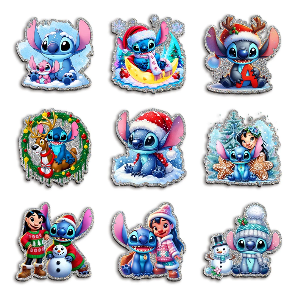

Stitch Christmas Chunky Glitter Resin Planar Acrylic Flatback For Girls DIY Phone Case Hair Bow Craft Keychains Accessories