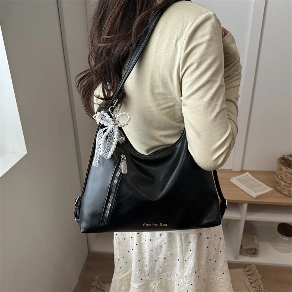 

Повседневный женский рюкзак с узлом-бабочкой, однотонная легкая сумка через плечо, мягкая сумка-тоут из искусственной кожи