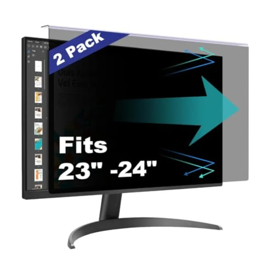 

Desktop monitor privacy screen for 23.6/23.8/24-inch 16:9 displays black polyester with 30 privacy blackout and blue light filt