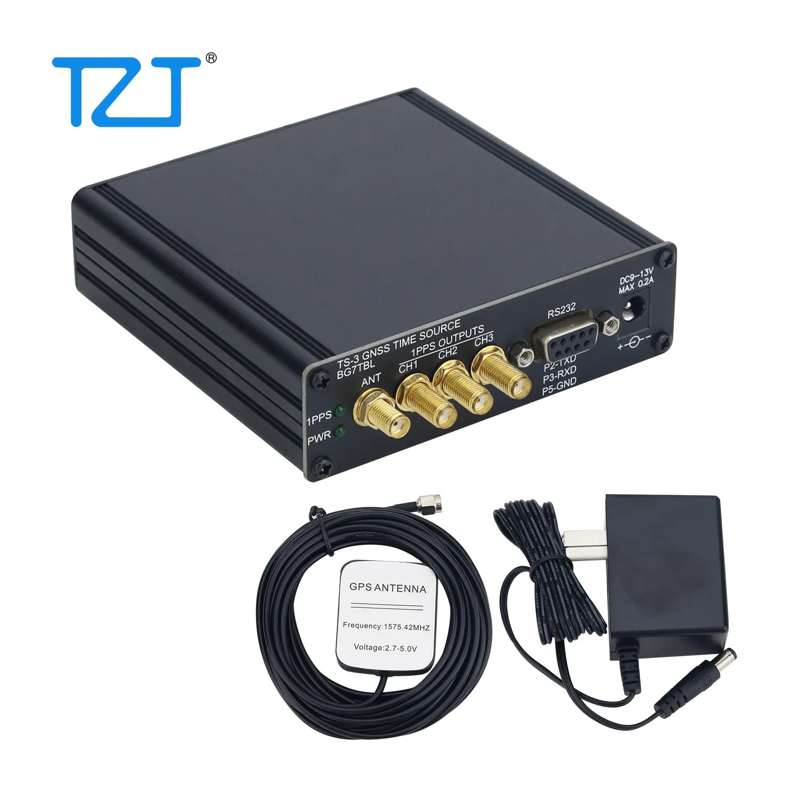 TZT BG7TBL TS-3 Time Source 1PPS 0-3.3V 3-Channel SMA Port GPS Modules LEA-M8T GNSS Beidou Second Pulse Timing Source